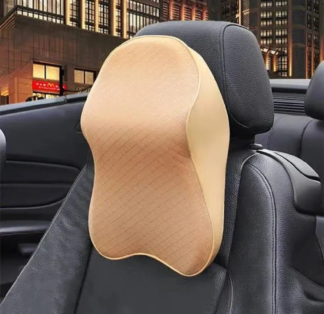Premium Neck Pillow for Car Seat - Black Memory Foam Support