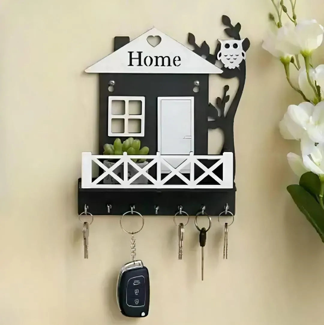 Black Owl House Key Holder