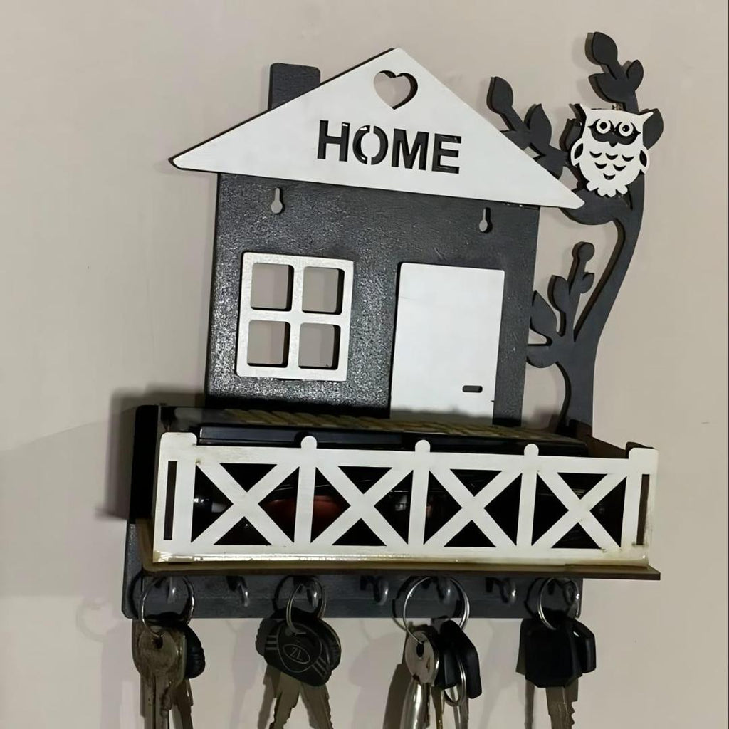Black Owl House Key Holder