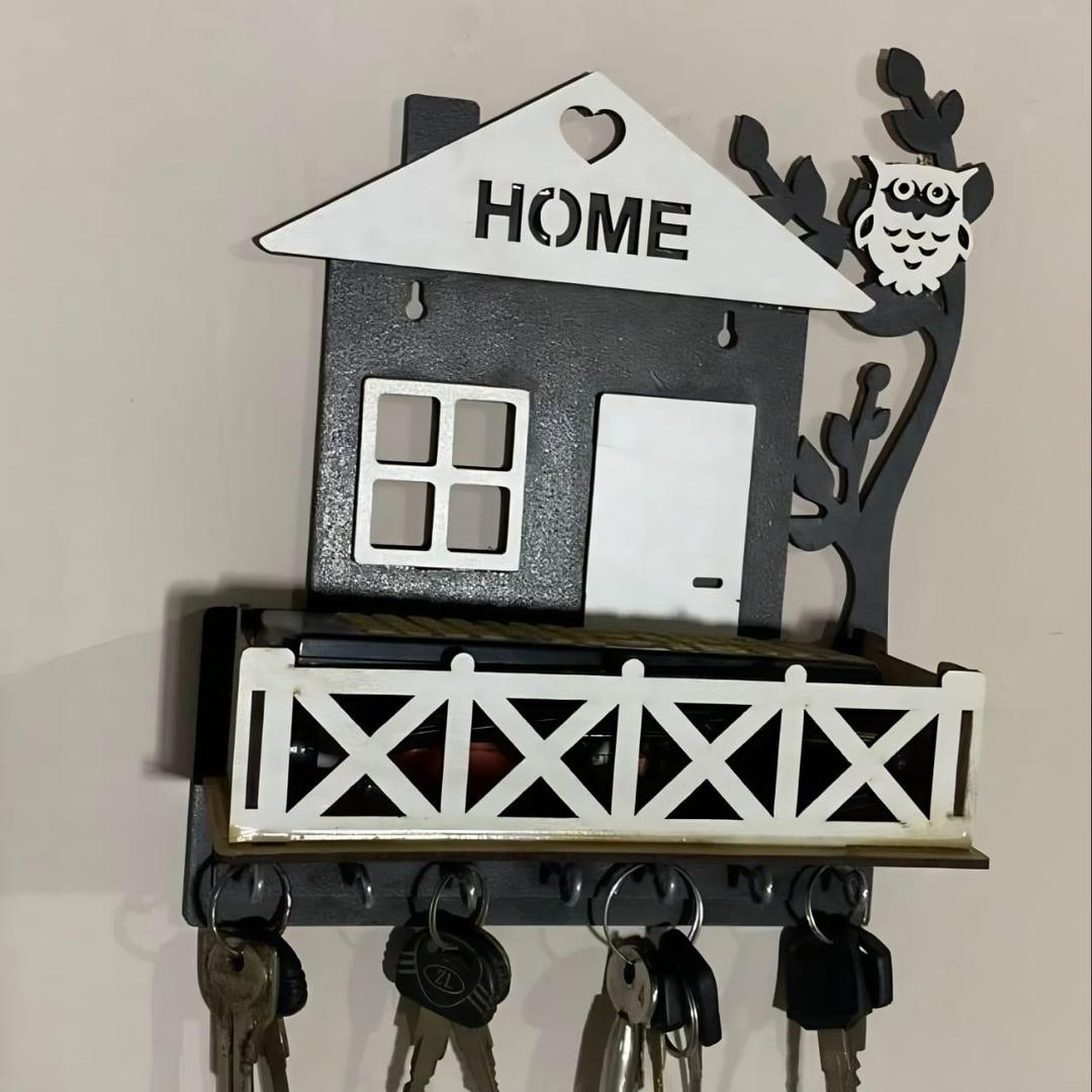 Black Owl House Key Holder