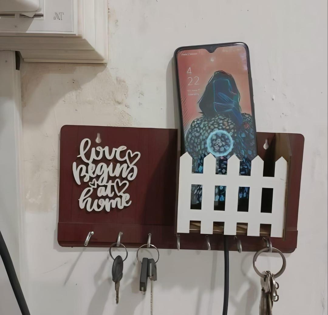 Wall-Mounted Key & Phone Holder