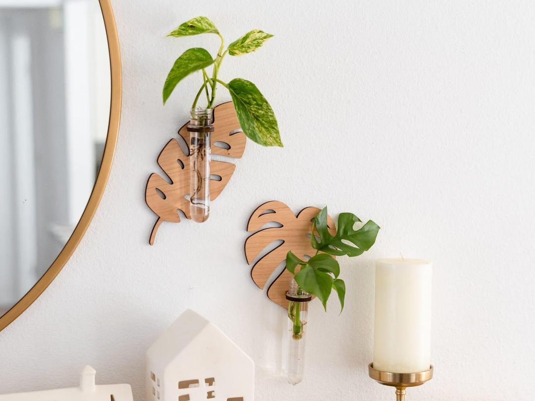 MDF Wood Planter 3D Brown 9x6.5x2 Inch