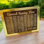 Golden Umrah Saving Wooden Box